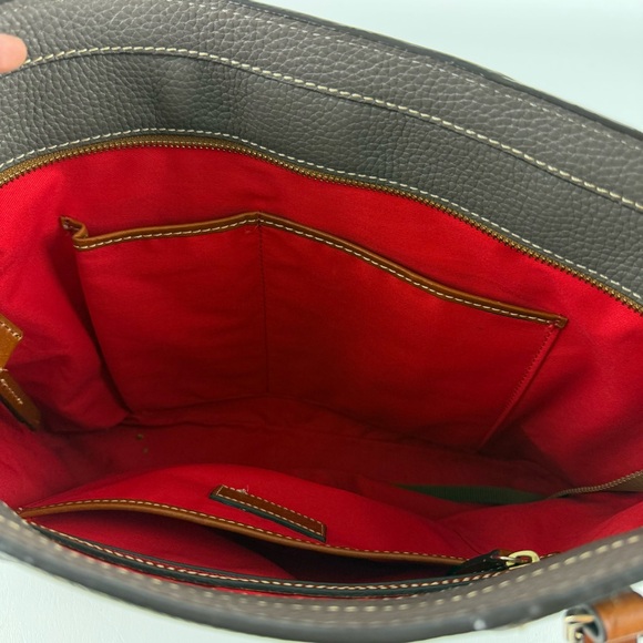 Dooney & Bourke Two-Tone Pebbled Leather Large Tote Bag - Picture 11 of 12